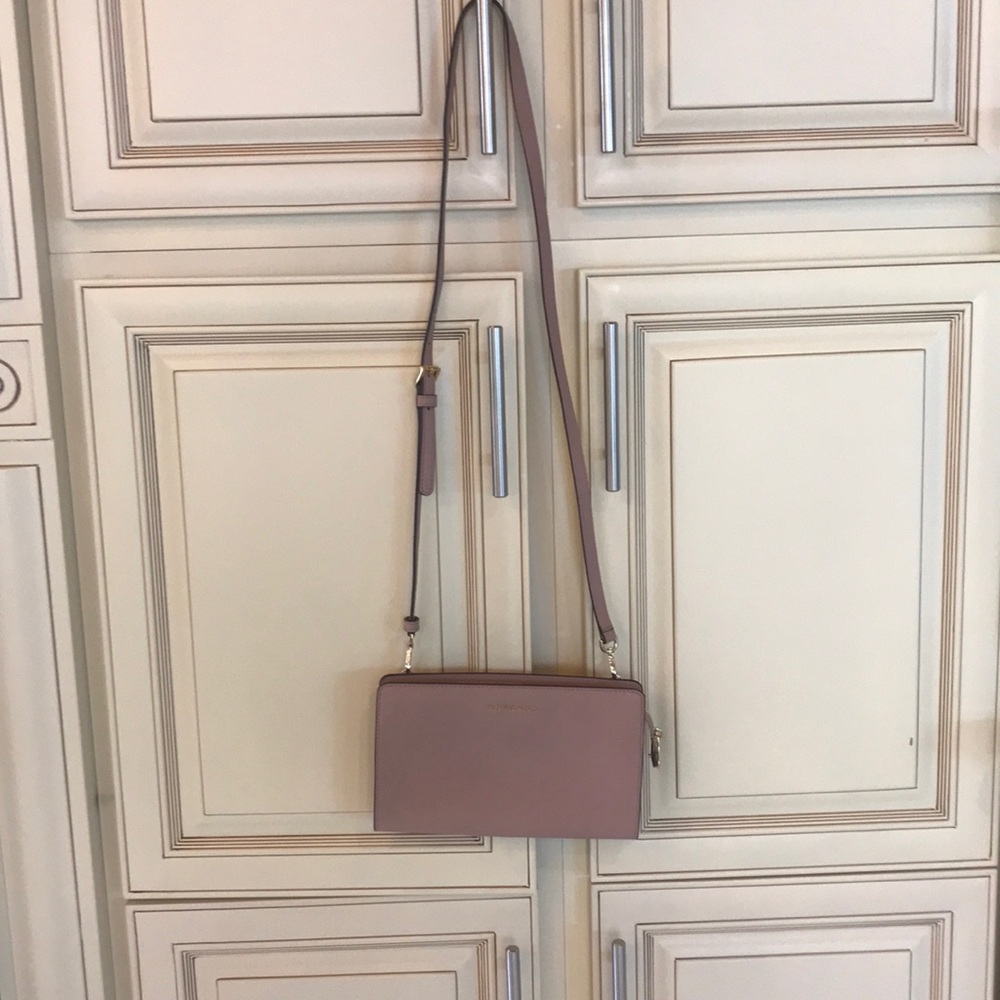 Michael Kors blush pink leather crossbody